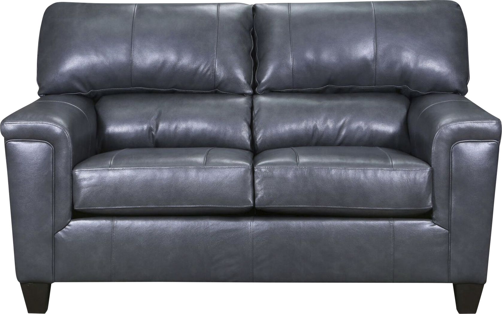 Gray Leather Loveseats   Davello Dark Gray Leather Loveseat 14230370 Image Item