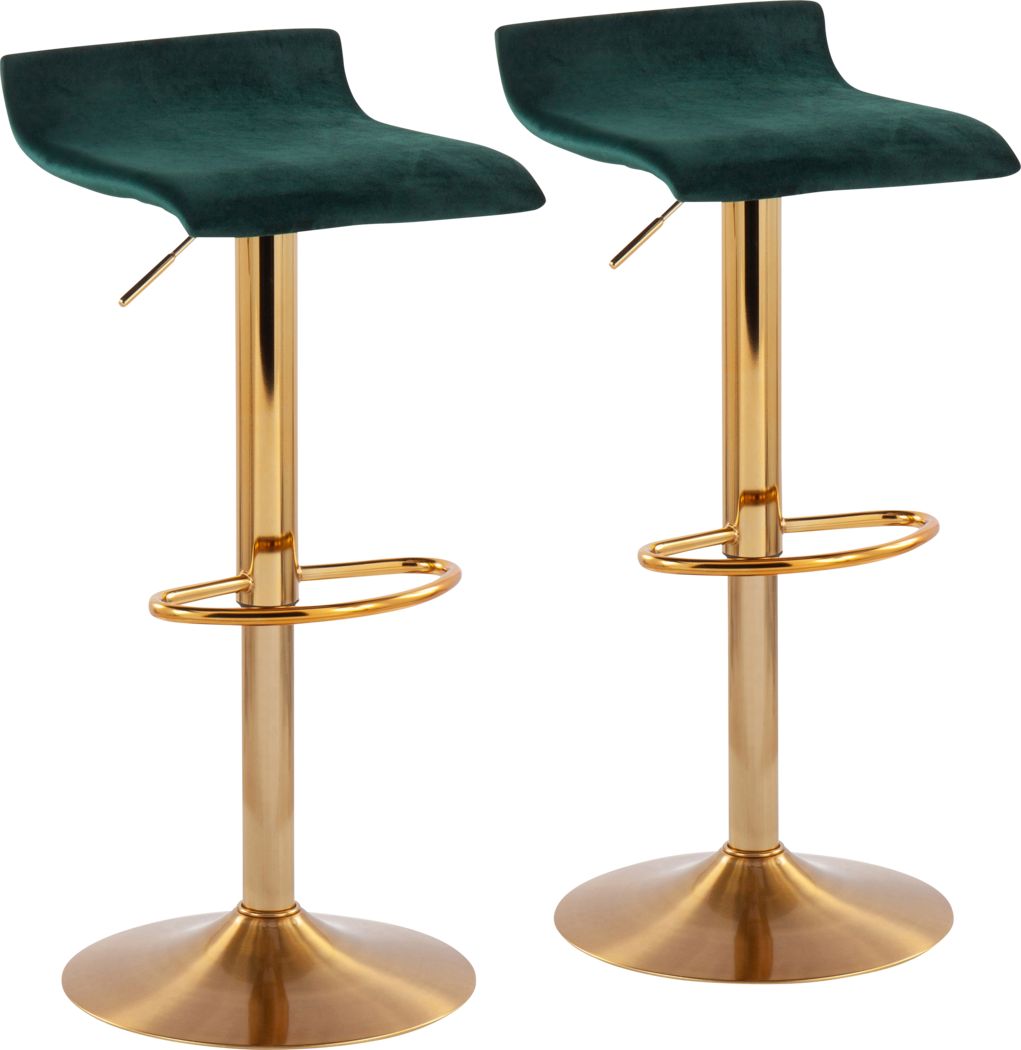 Delmonde Green Barstool, Set of 2 Rooms To Go