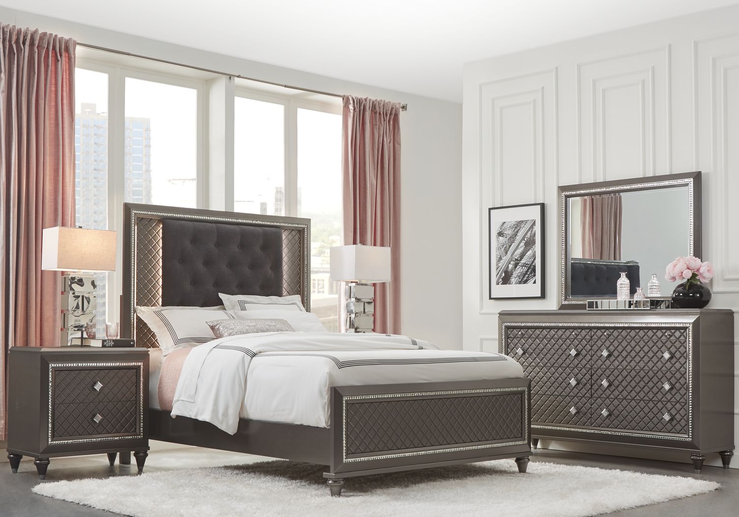 Diamond Falls Gray 5 Pc Queen Panel Bedroom Rooms To Go