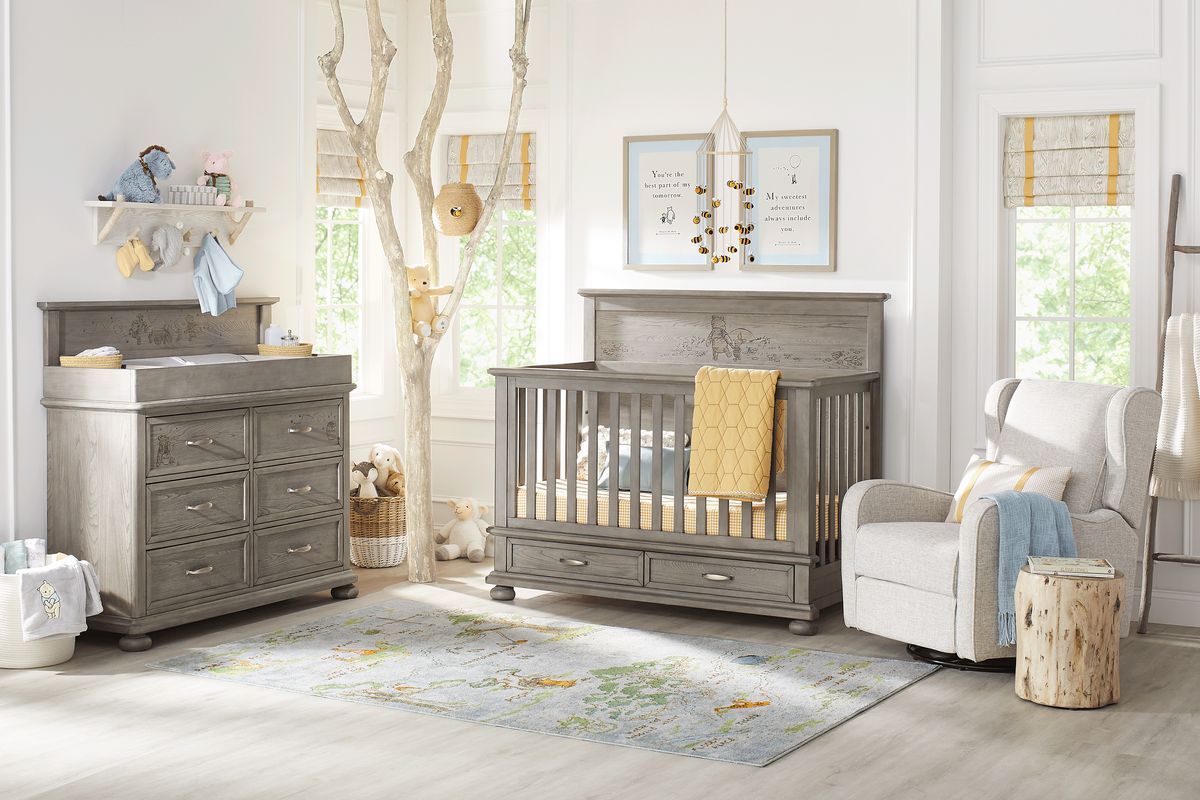 Disney Woodland Adventures With Winnie The Pooh Gray Crib - Rooms To Go