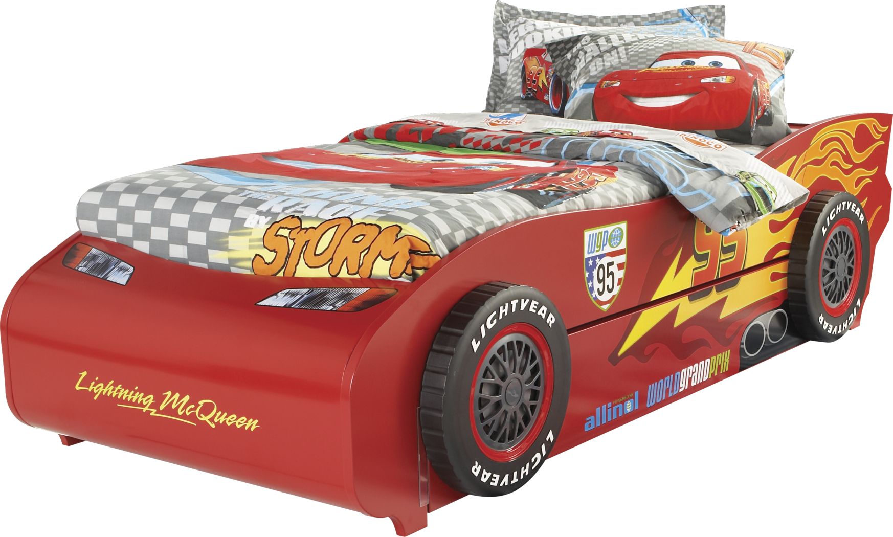 rooms to go lightning mcqueen bed