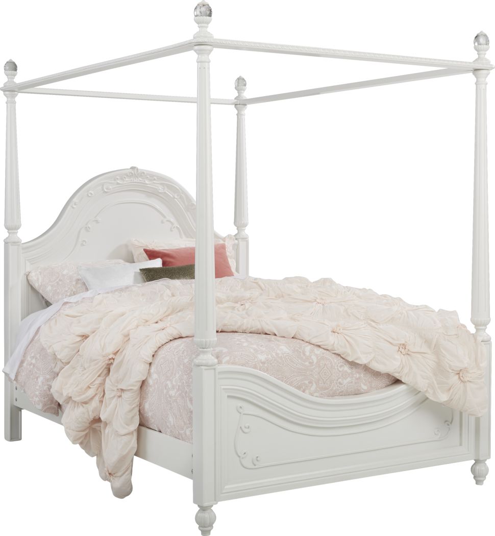 white full size bed for girl