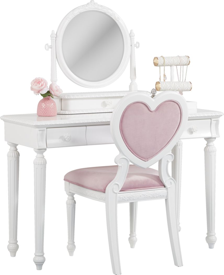 Disney Princess Dreamer White Vanity Set Rooms To Go