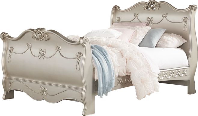 Disney Princess Fairytale Silver 3 Pc Twin Sleigh Bed