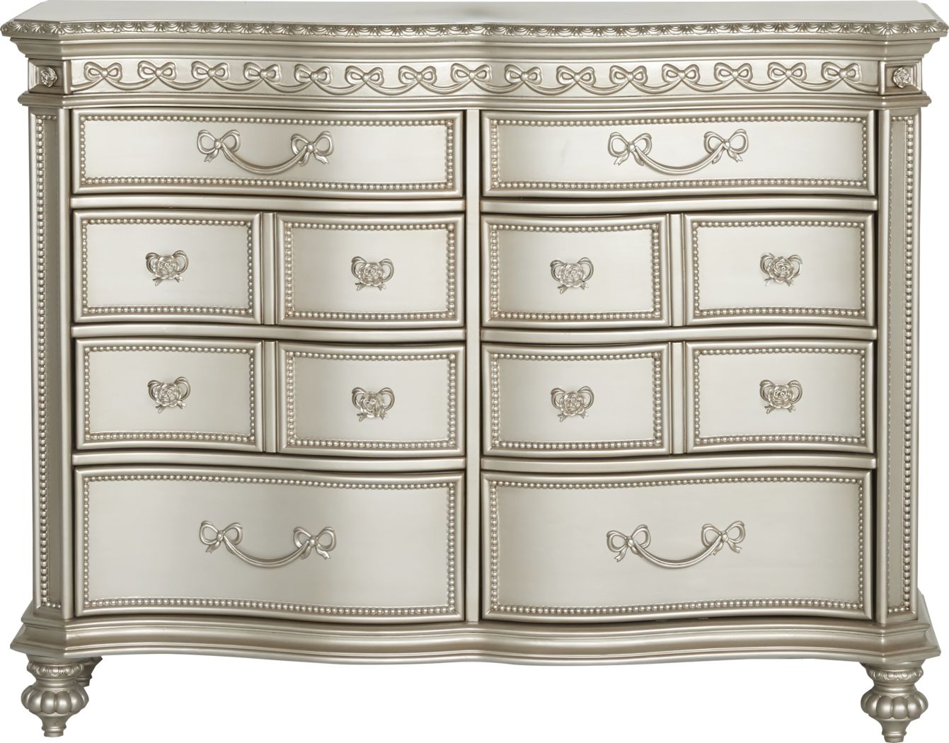 Disney Princess Fairytale Silver 8 Drawer Dresser Rooms To Go