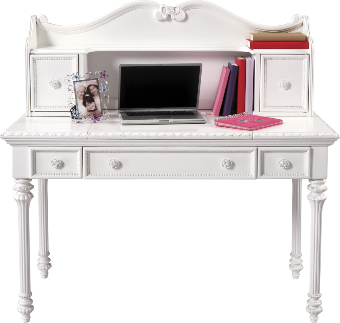 Disney Princess Fairytale White Vanity Desk with Hutch Rooms To Go