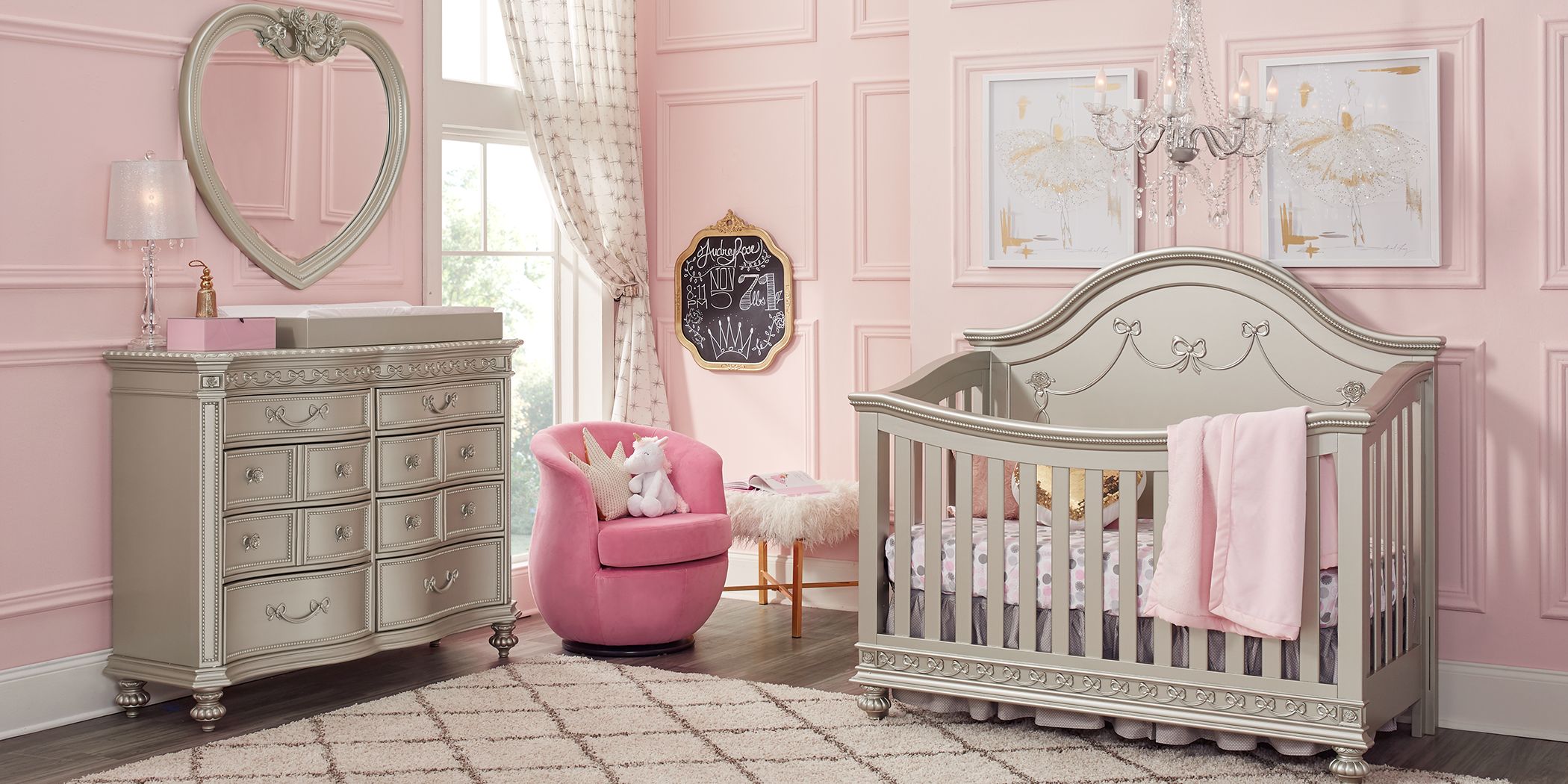 Disney Princess Silver 4 Pc Nursery Rooms To Go Disney Princess Silver 4 Pc Nursery Rooms To Go