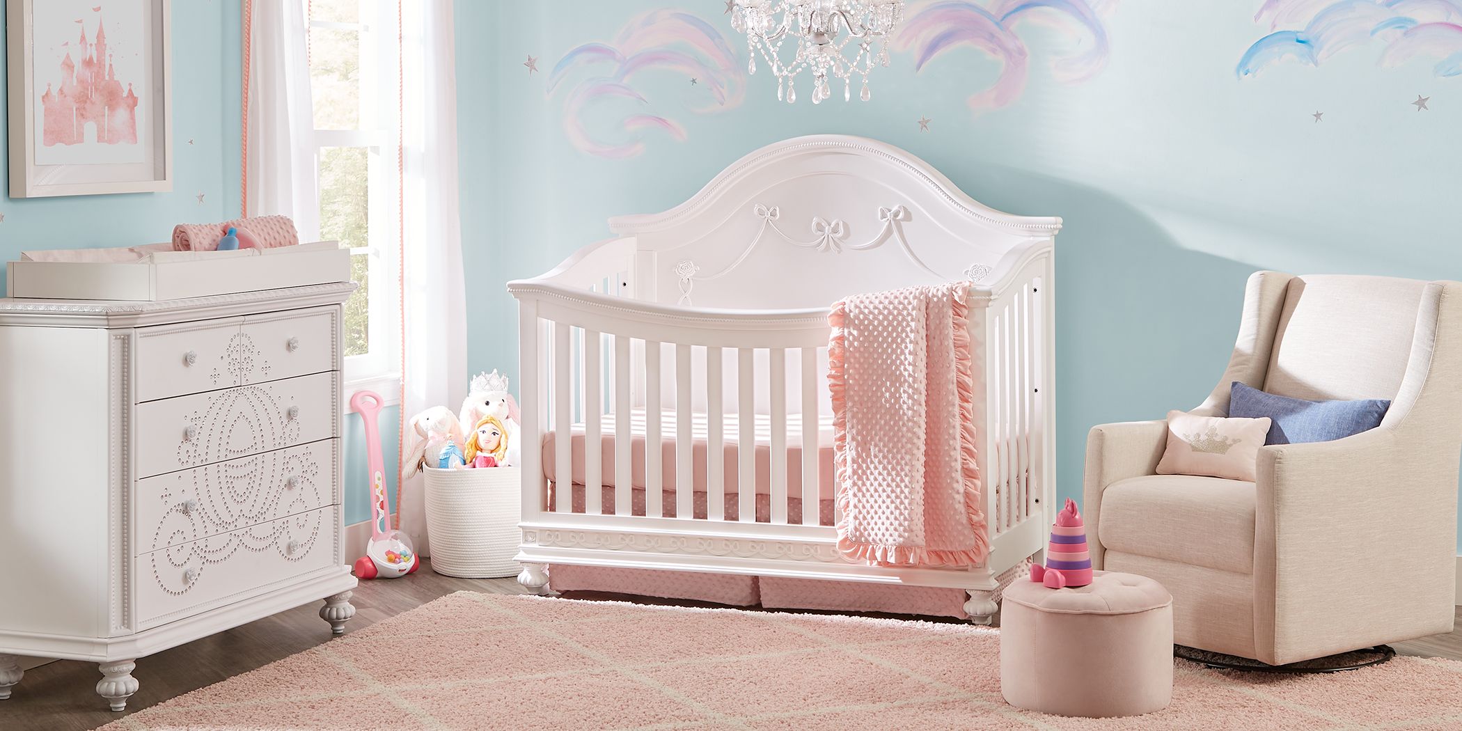 disney princess white crib