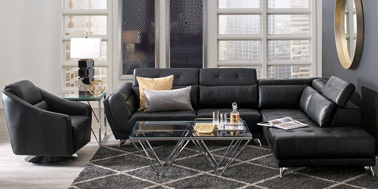 Black Leather Sectional Sofas, Black Leather Couches Living Room