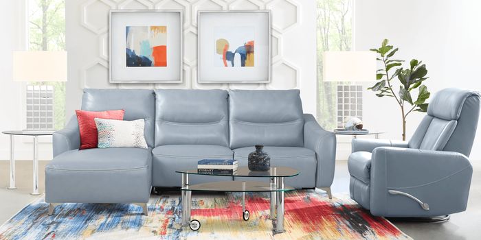 hydra leather 3 piece sectional set