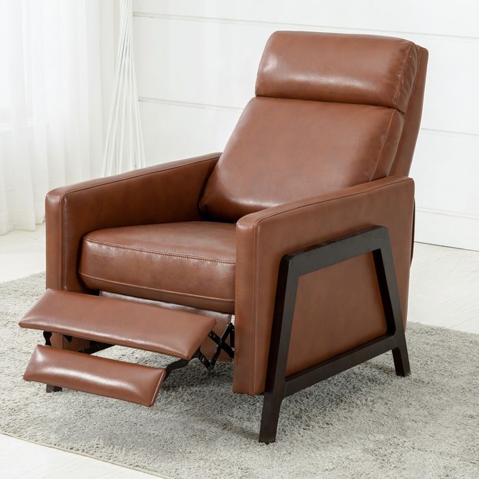 brown push back recliner chair