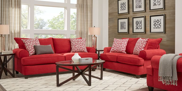 Emsworth Scarlet 2 Pc Living Room with Sleeper Sofa
