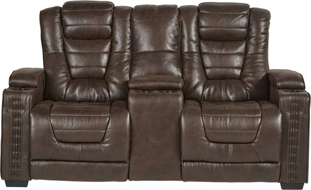 Eric Church Highway To Home Chief Brown Dual Power Reclining Console Loveseat