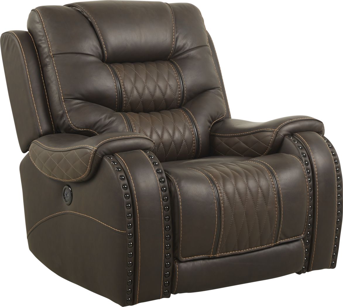 Eric Church Highway To Home Headliner Brown Leather Dual Power Recliner ...