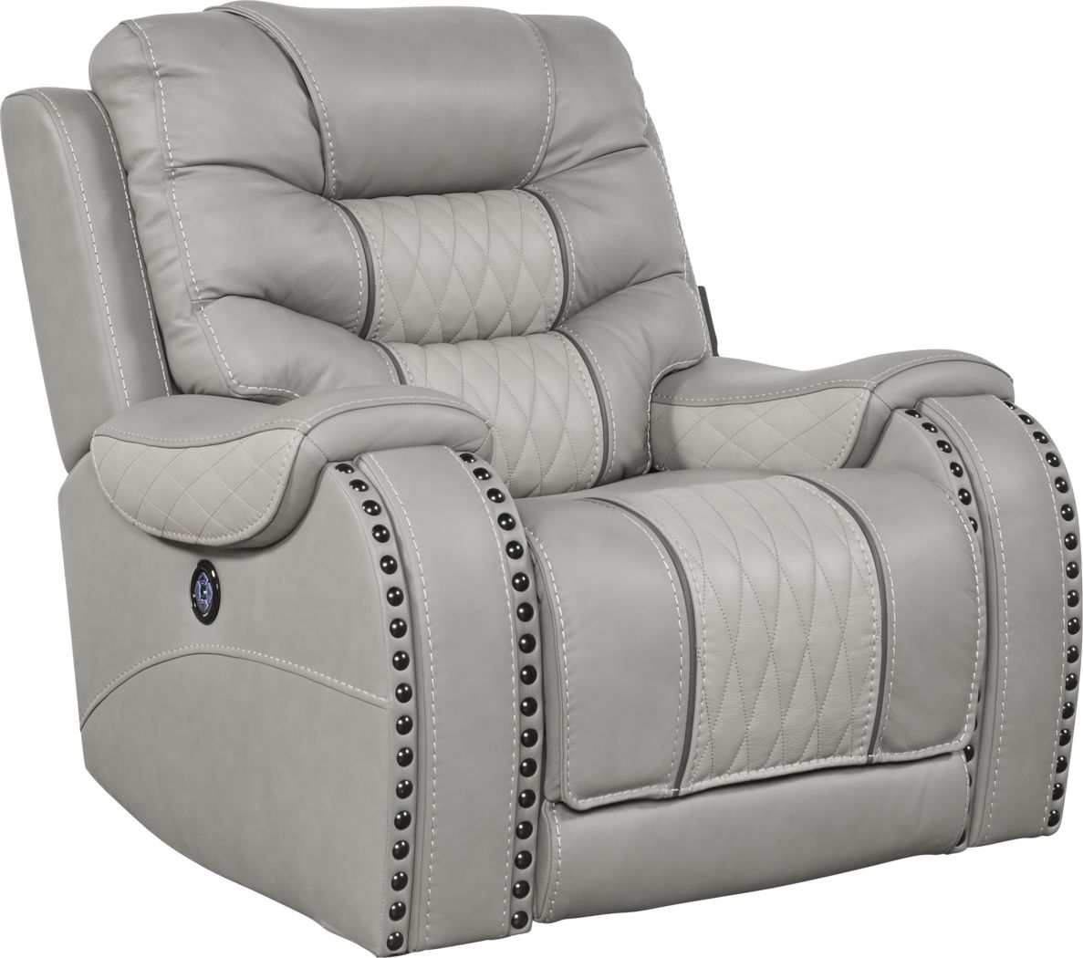 Eric Church Highway To Home Headliner Gray Leather Dual Power Recliner ...