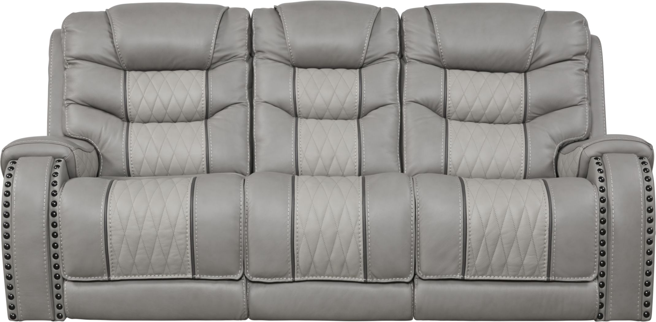 Eric Church Highway To Home Headliner Gray Leather Dual Power Reclining   Eric Church Highway To Home Headliner Gray Leather Dual Power Reclining Sofa 15028942 Image Item