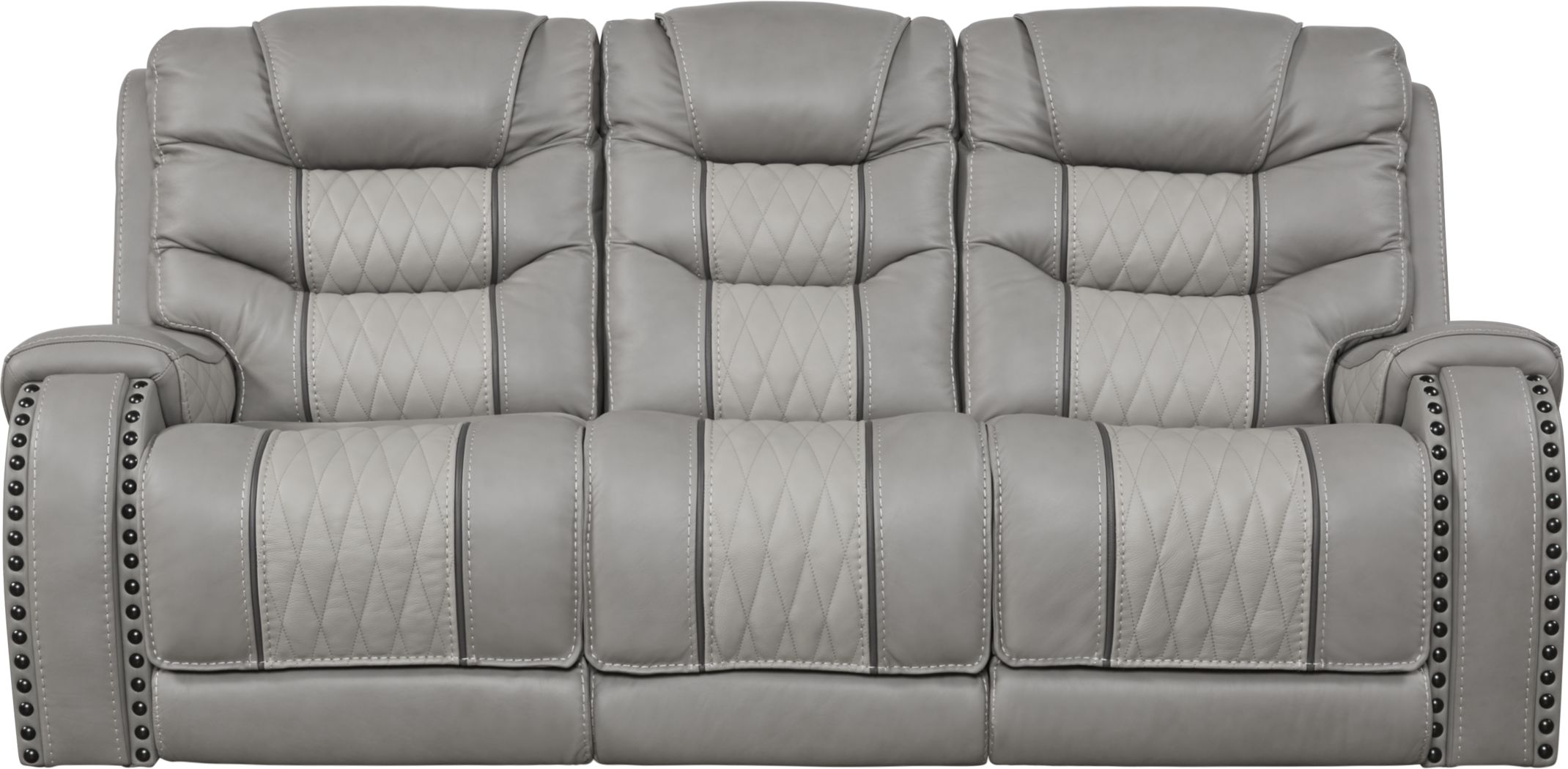 gray leather power sofa