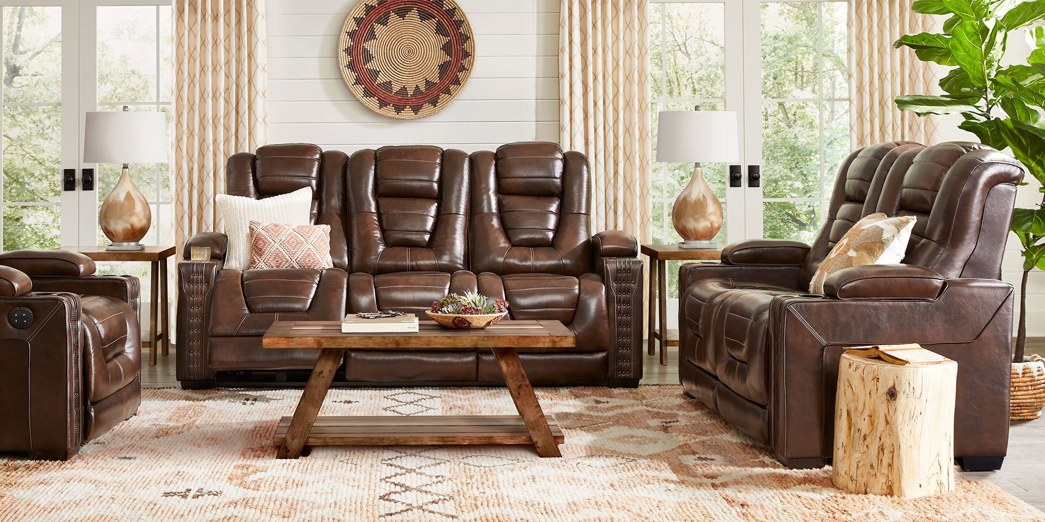 2 Pc Leather Living Room Set