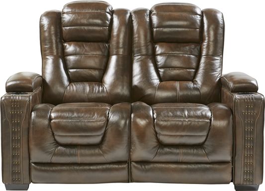Eric Church Highway To Home Renegade Brown Leather Loveseat