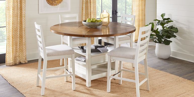 Everdeen Cottage White 5 Pc Counter Height Dining Room