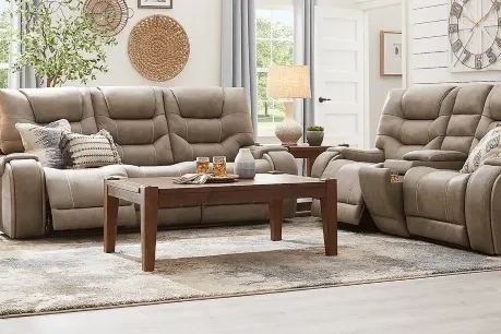 brown reclining sofa set 