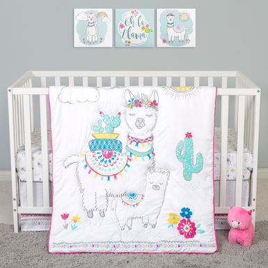 Fancy Llama White 4 Pc Baby Bedding Set