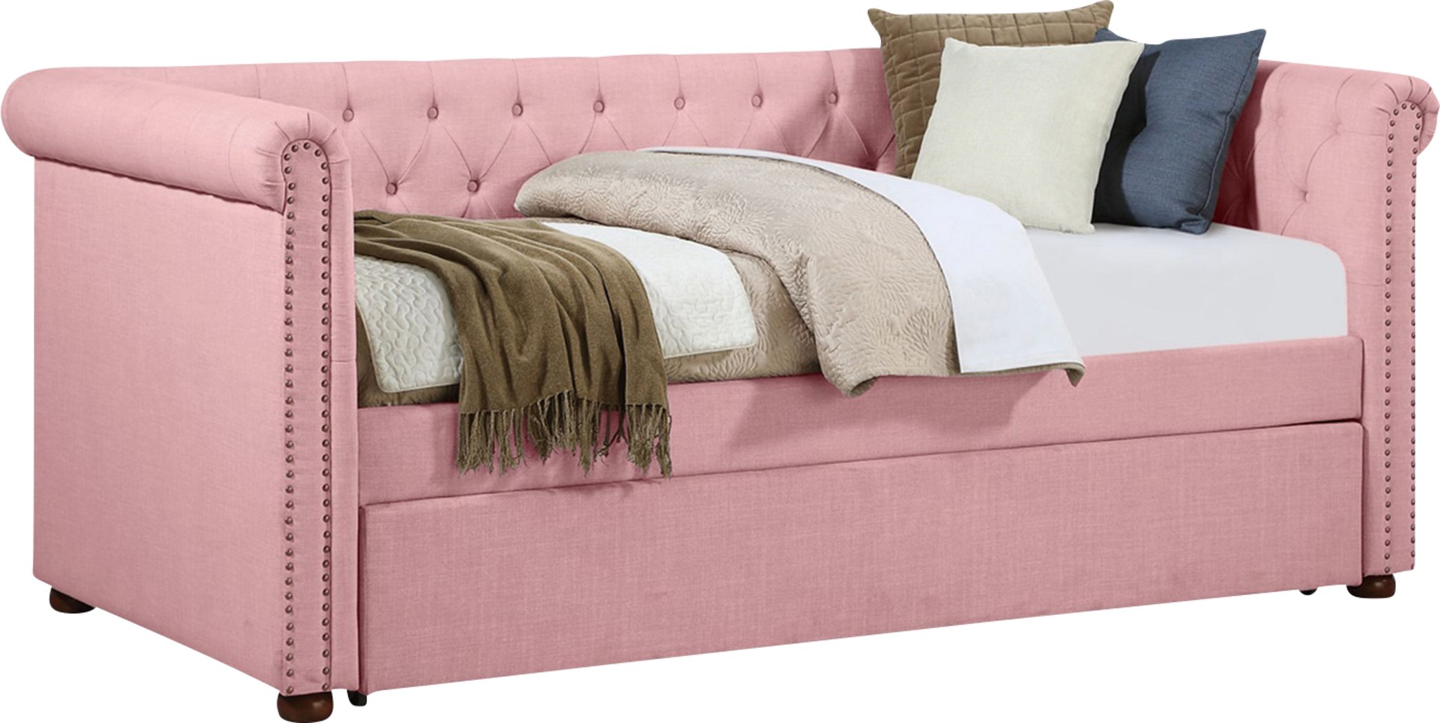 Fannin Pink Daybed with Trundle Rooms To Go