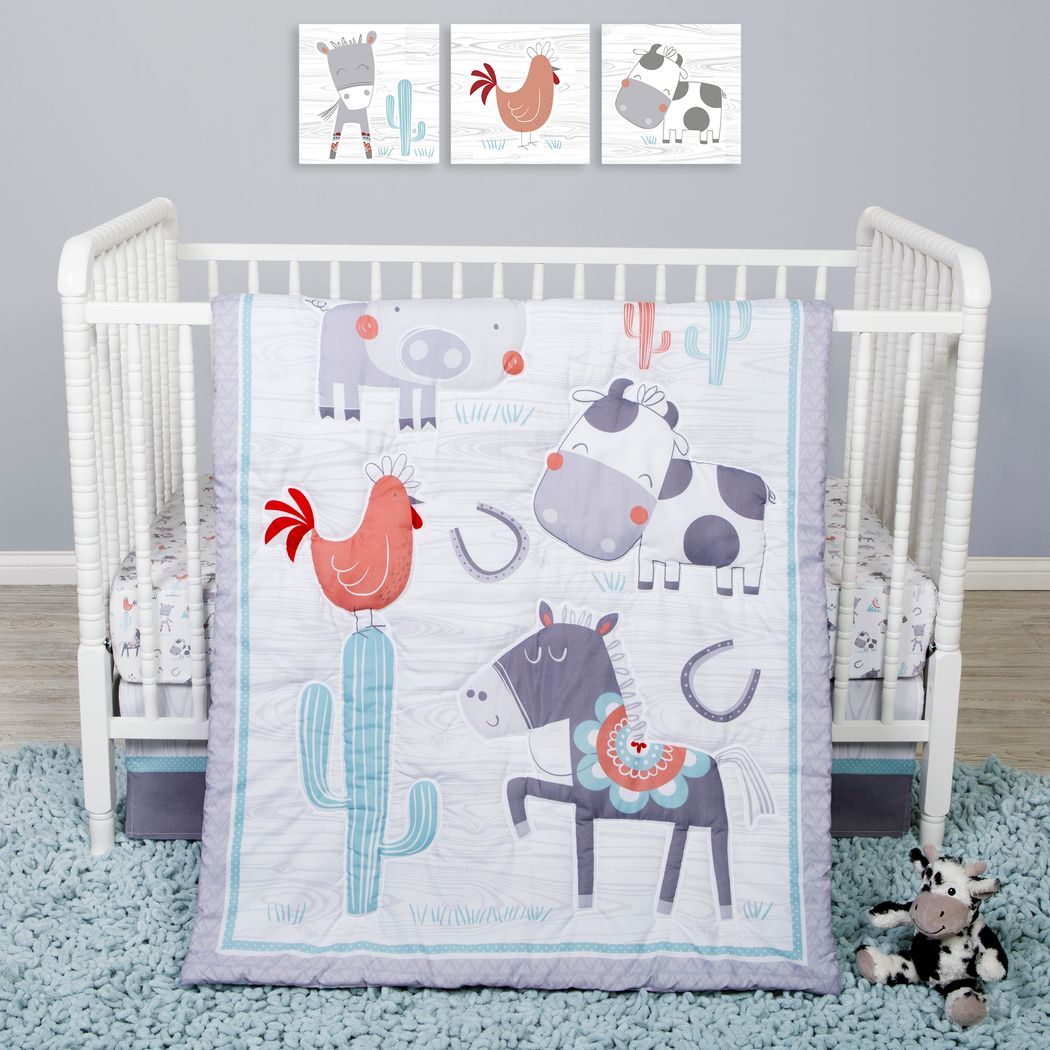 nojo farm babies crib bedding set