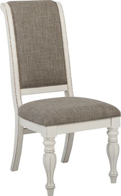 French Market White Upholstered Back Side Chair