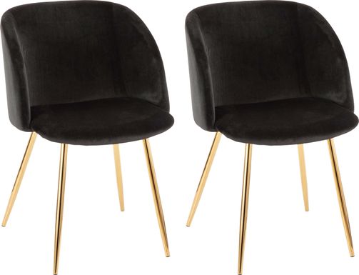 Fulham Black Dining Chair, Set of 2