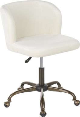 Fussell Cream Plush Desk Chair