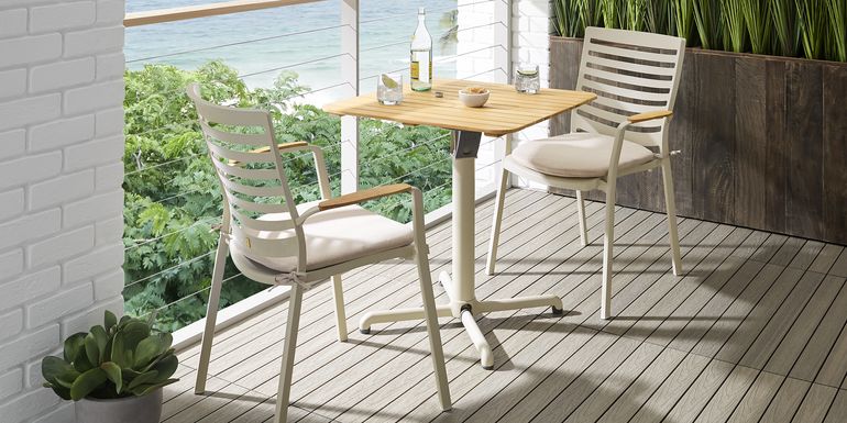 Garden View Sand 3 Pc Outdoor Dining Set with Flip Table