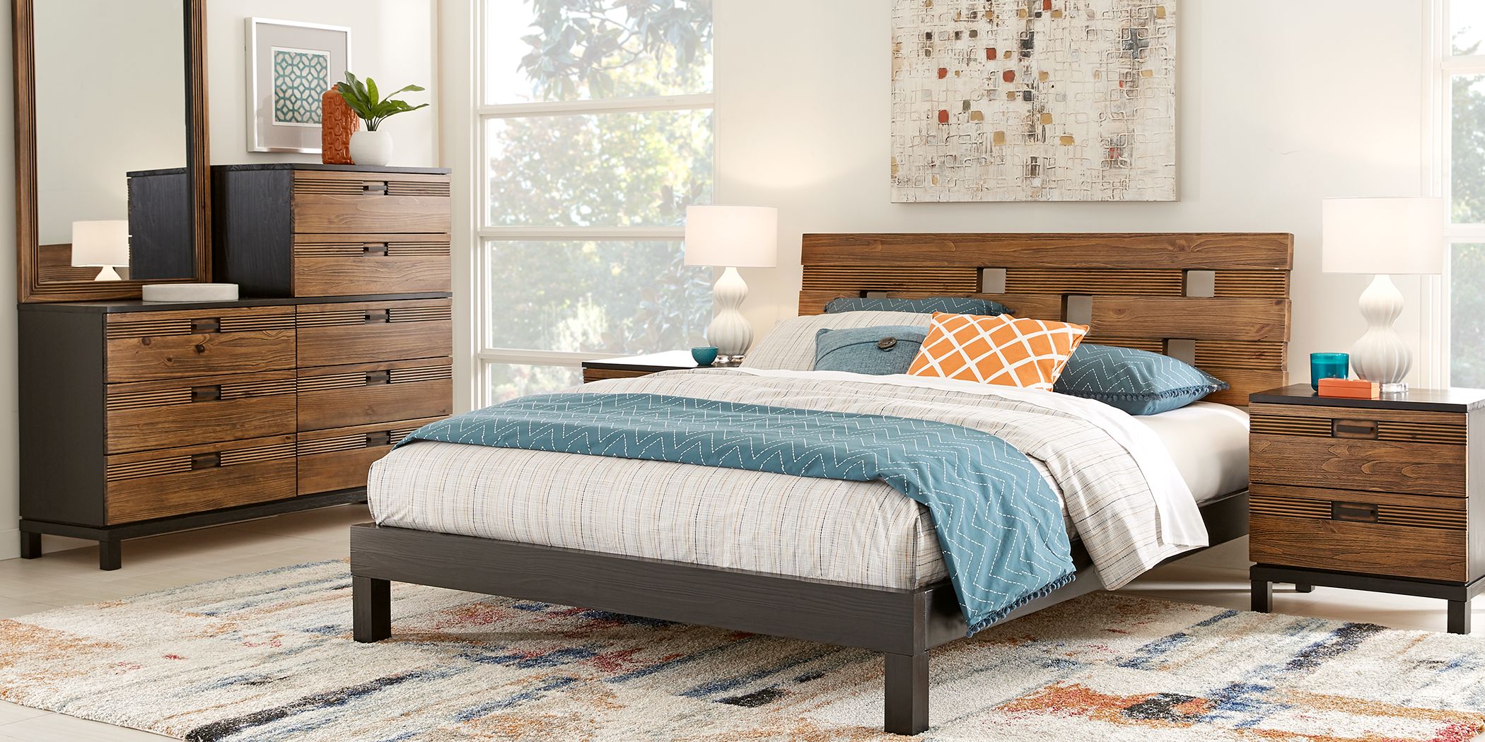 Gardenia Honey 8 Pc Queen Platform Bedroom Rooms To Go