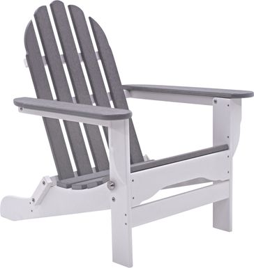 Greenport Natural White and Granite Outdoor Adirondack Chair