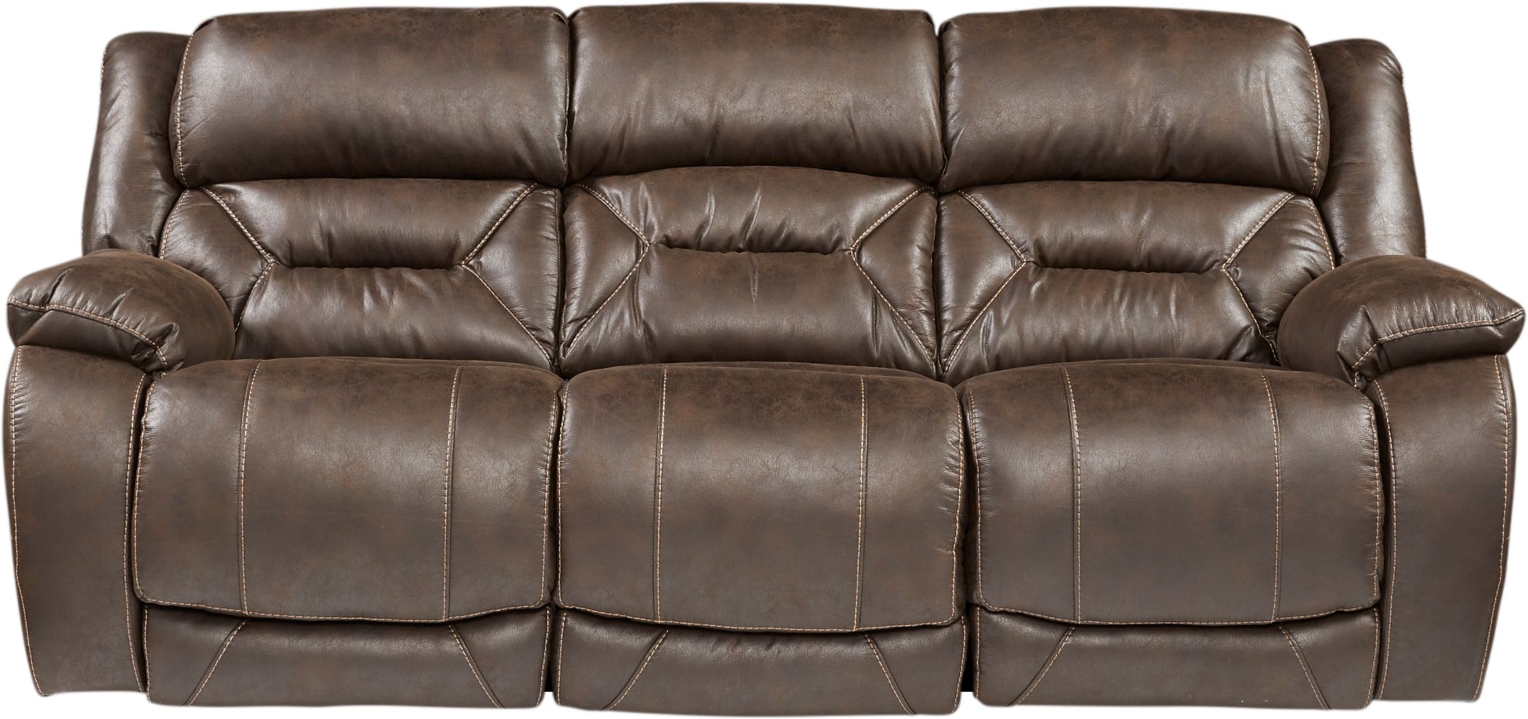 Griffin Valley Walnut Triple Power Reclining Sofa Rooms To Go