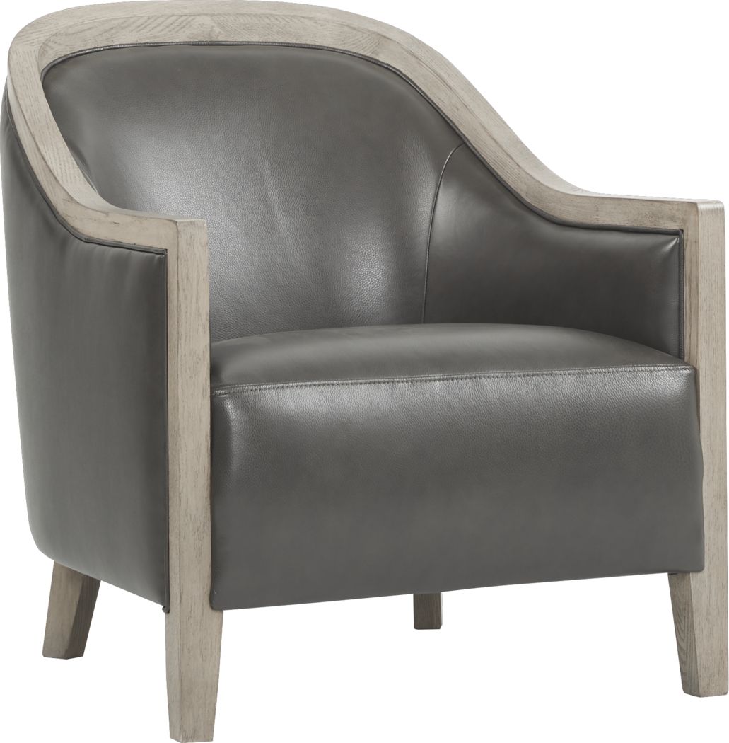 Harfield Gray Leather Accent Chair Rooms To Go