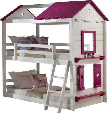 Heartbeat Cottage White Twin/Twin Bunk Bed