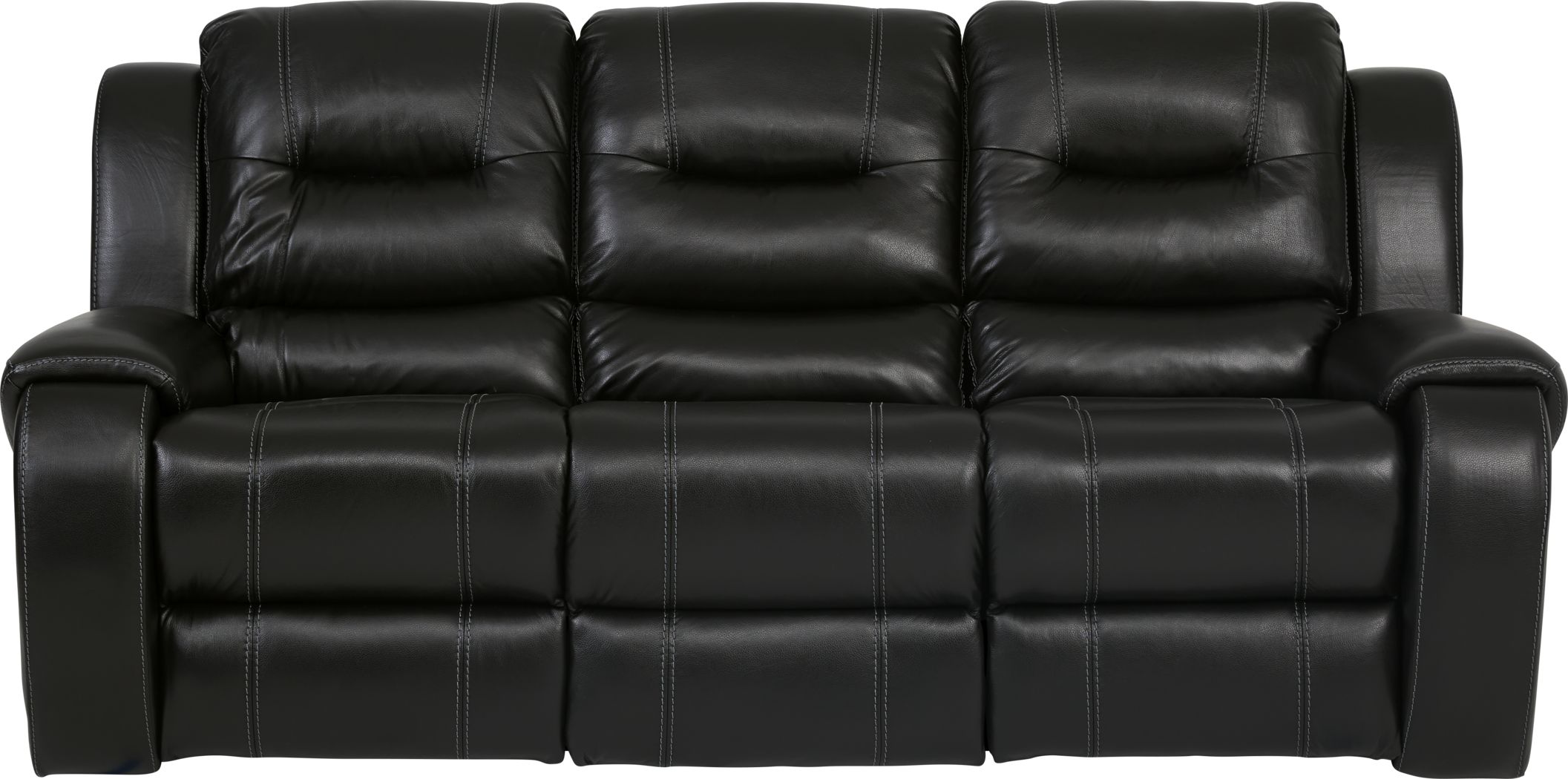 High Plains Black Leather Power Reclining Sofa Rooms To Go