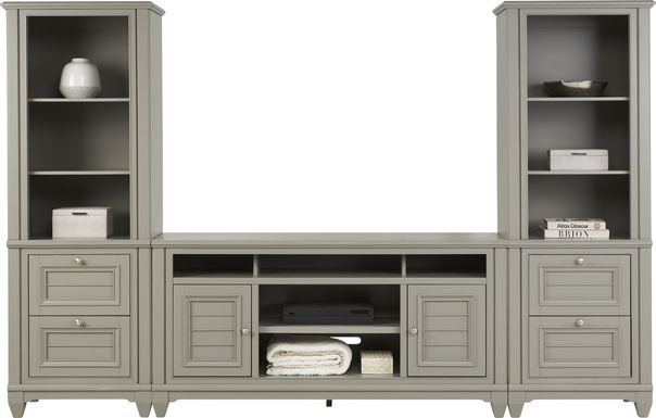 Hilton Head Gray 3 Pc Wall Unit with 66 in. Console
