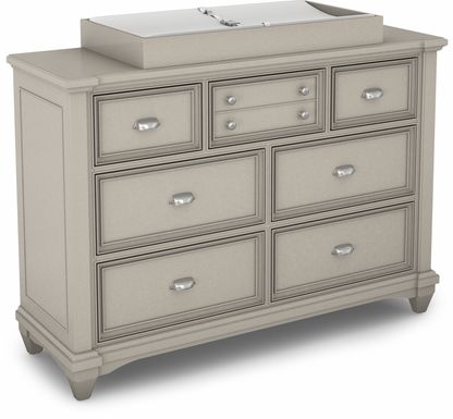 Hilton Head Gray Dresser with Changing Topper and Pad