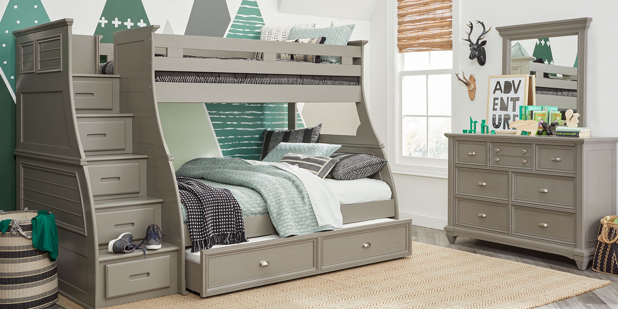 Hilton Head Gray Twin/Full Step Bunk Rooms To Go