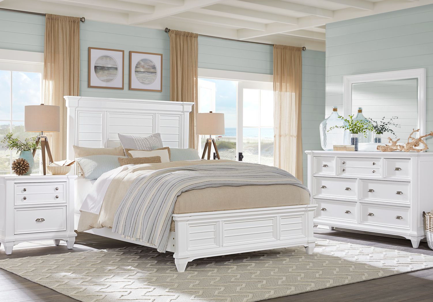 Hilton Head White 5 Pc King Panel Bedroom Rooms To Go