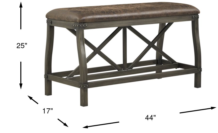 Hunter Mill Brown Counter Height Bench Rooms To Go