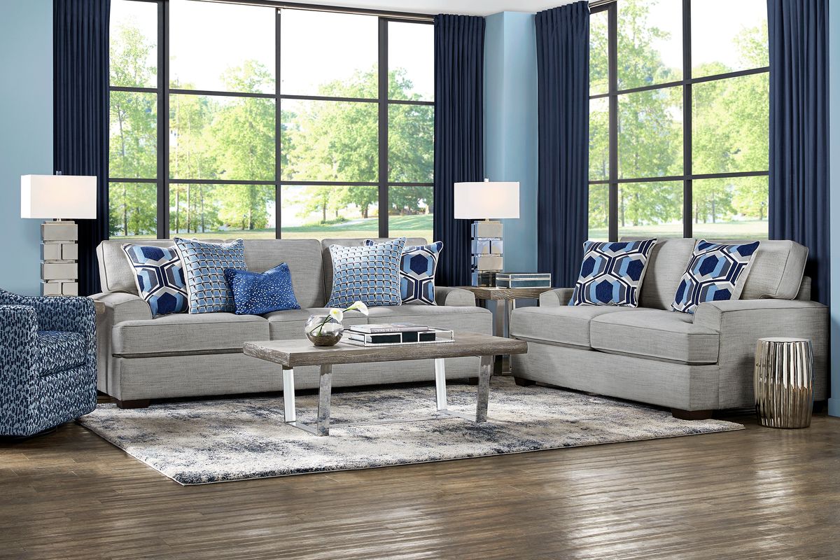 Hutchinson Gray Polyester Fabric Sofa Rooms To Go