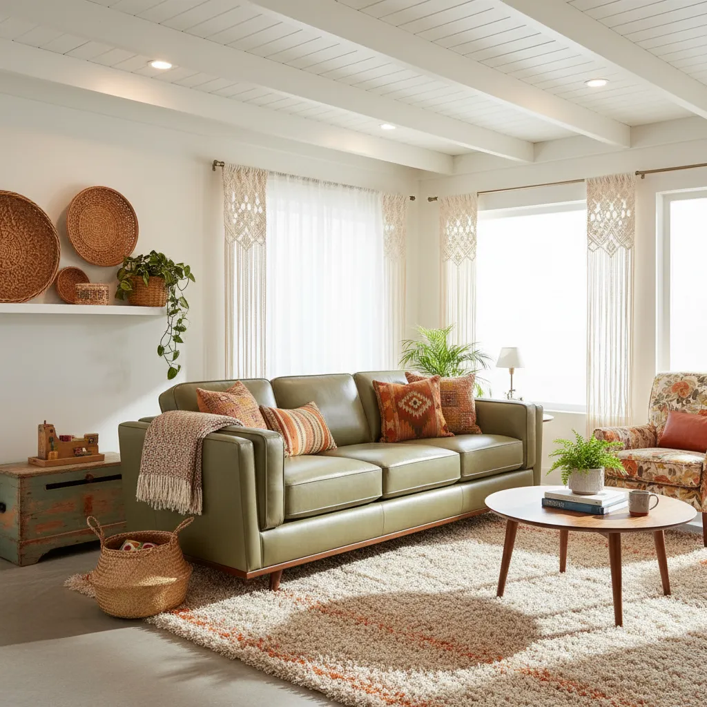 Duluth Olive Green Leather Sofa | Rooms to Go