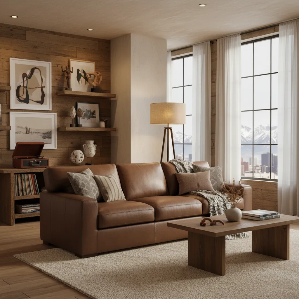 Kensington Coffee Brown Leather Sofa | Rooms to Go