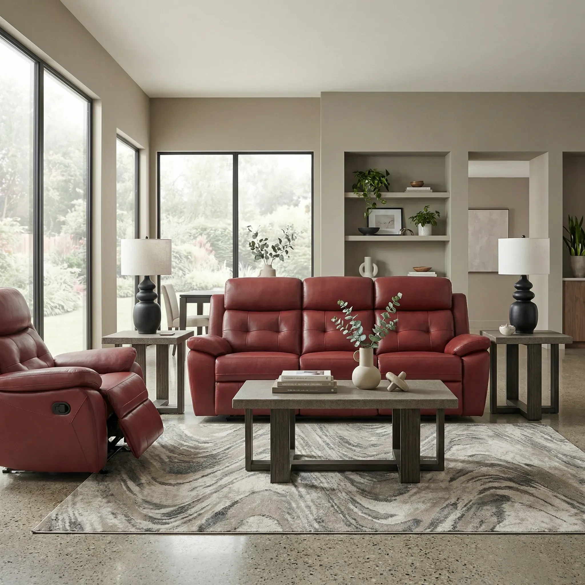 Antonin Red Leather Rocker Recliner | Rooms to Go