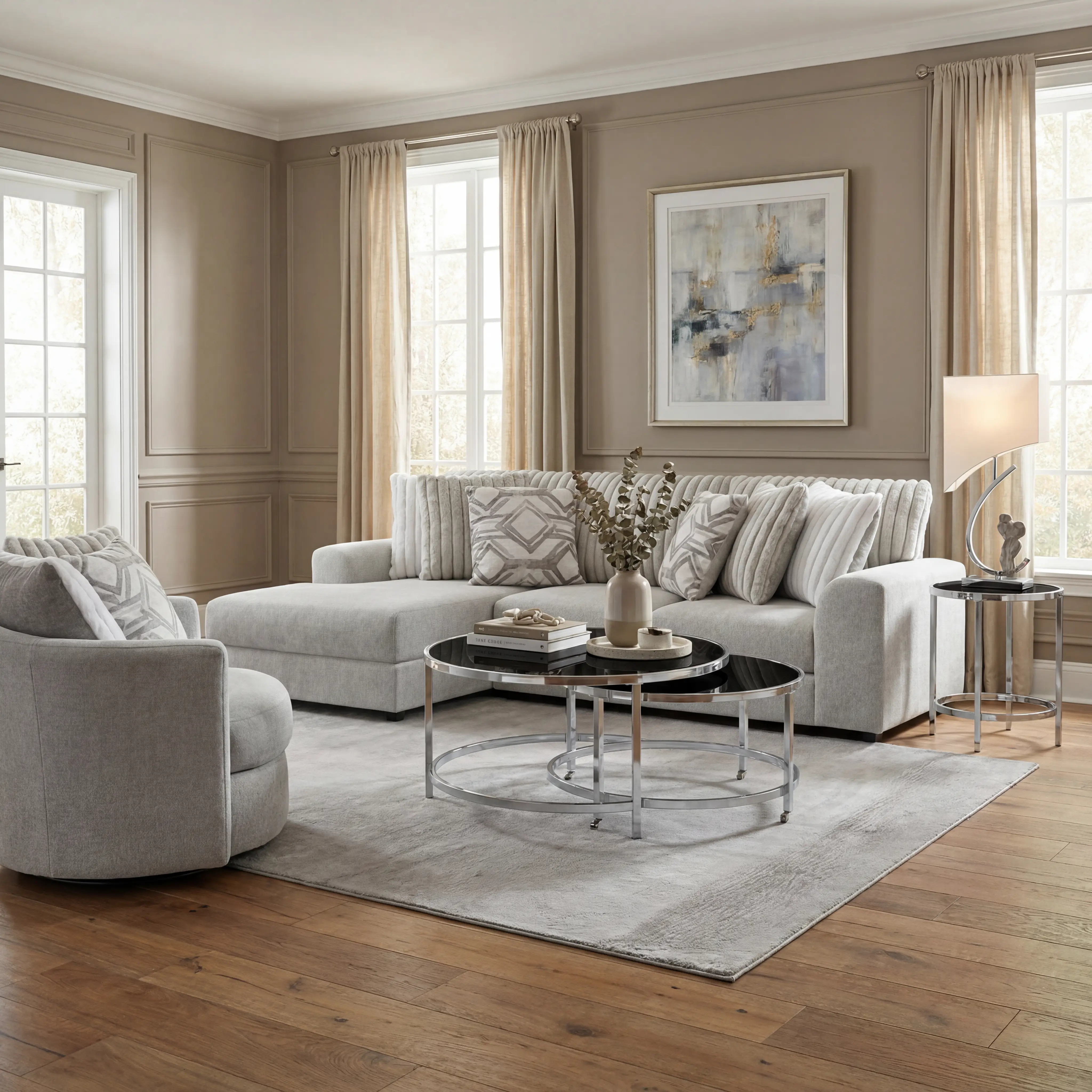 Minky-Moe Plus Gray Polyester Fabric Rug | Rooms to Go