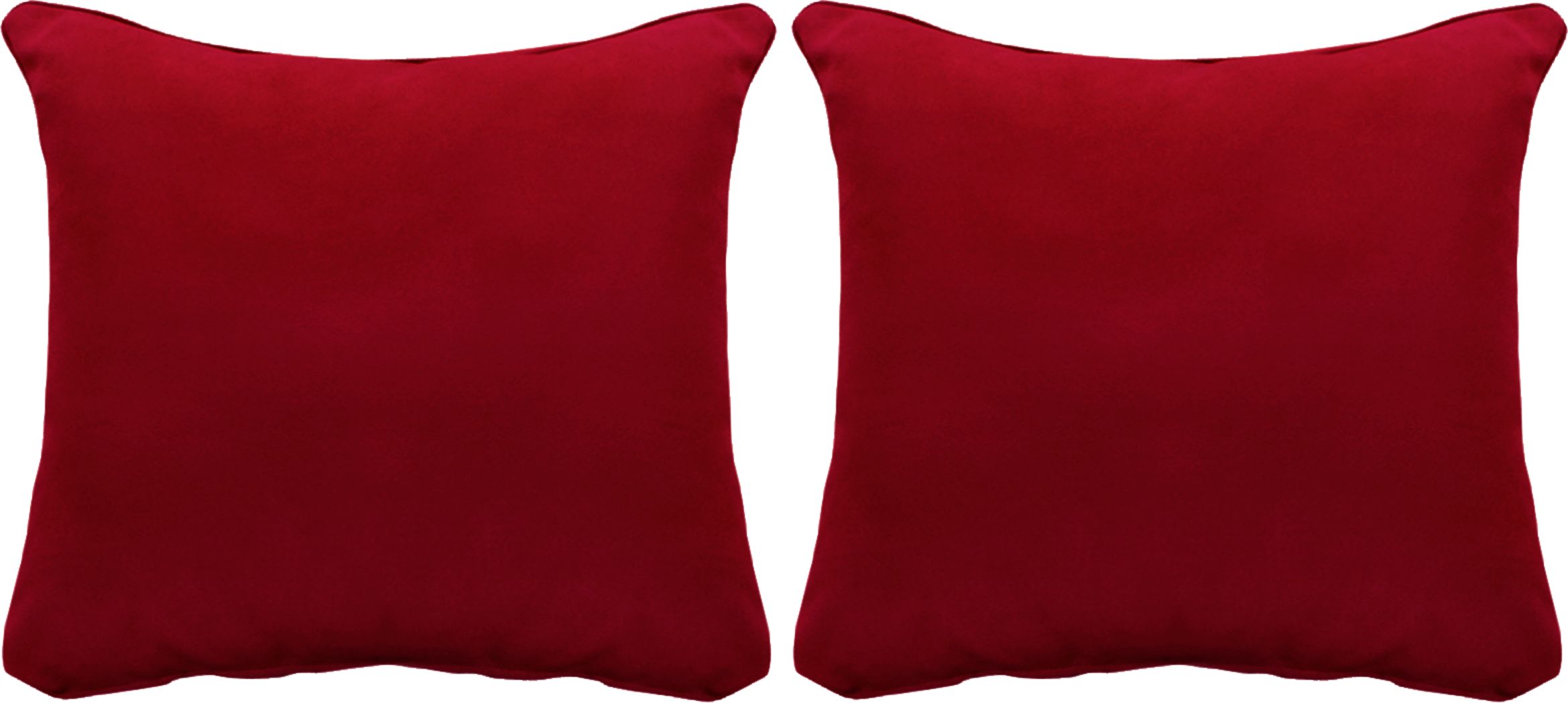 red fuzzy pillows