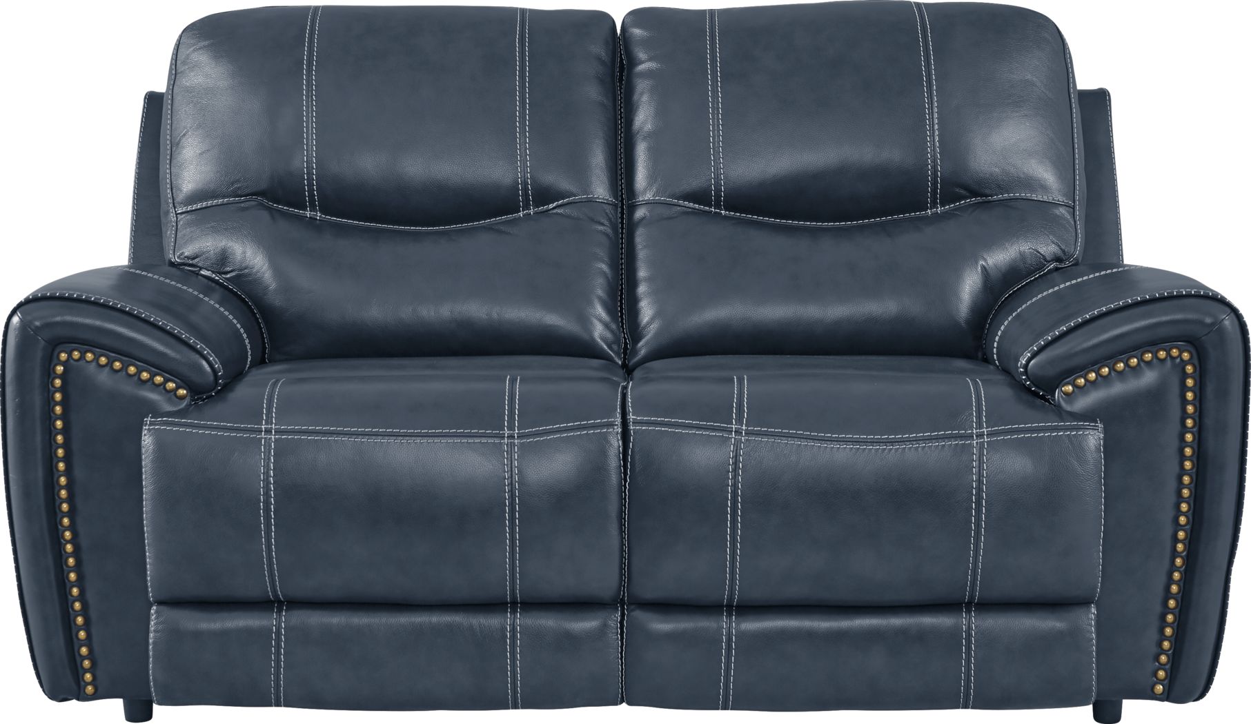 italo blue leather sofa